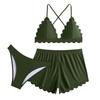 Women's Color Bikini  Swimsuit Swimsuit Three Piece Set