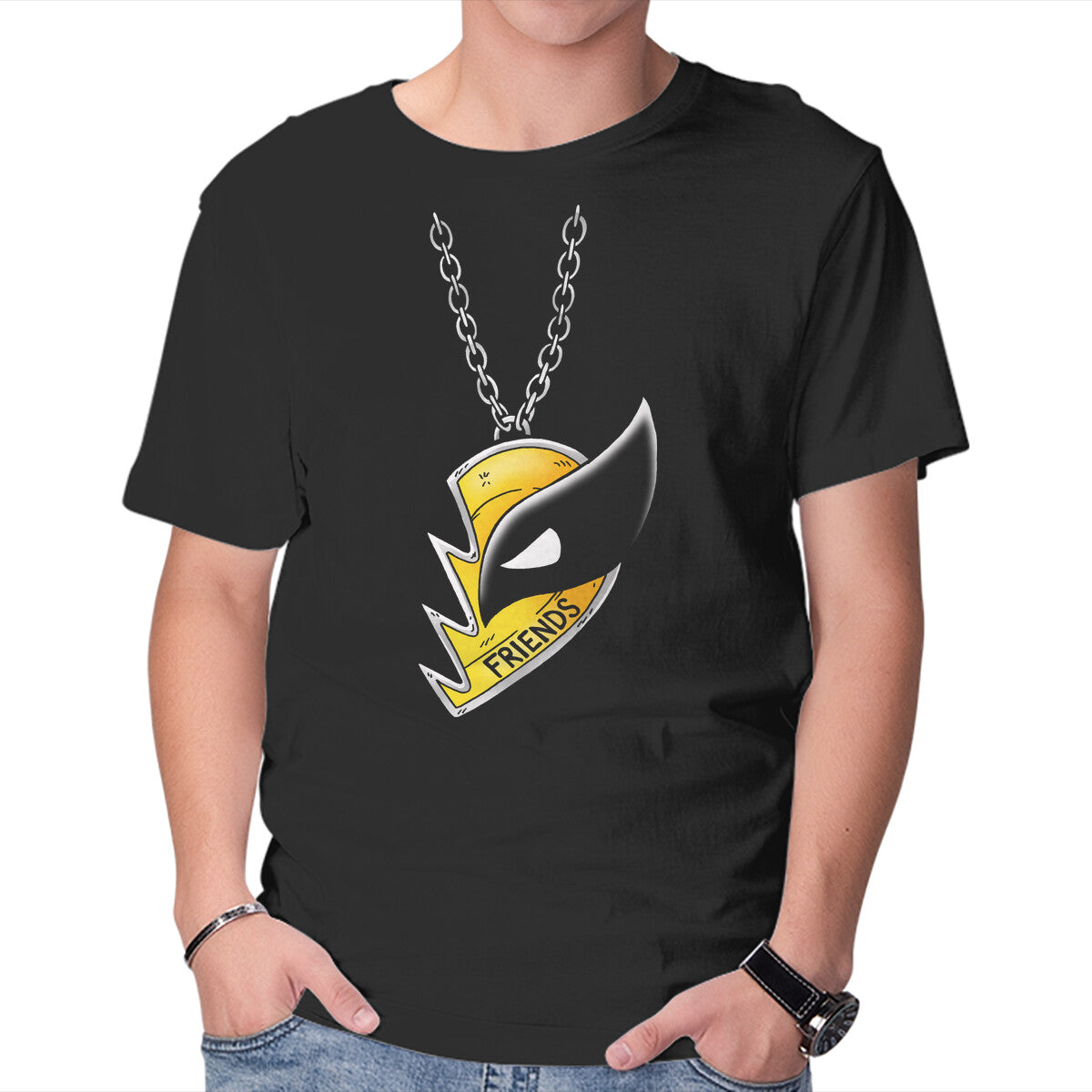 Unisex Crew Neck T-Shirt Friends Necklace Graphic Short Sleeve Casual Tee XXXXL