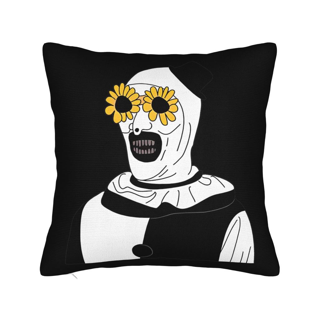 Art The Clown Terrifier Pillowcase Printed Cushion Cover Decorations Halloween Throw Pillow Case Cover Sofa Zipper