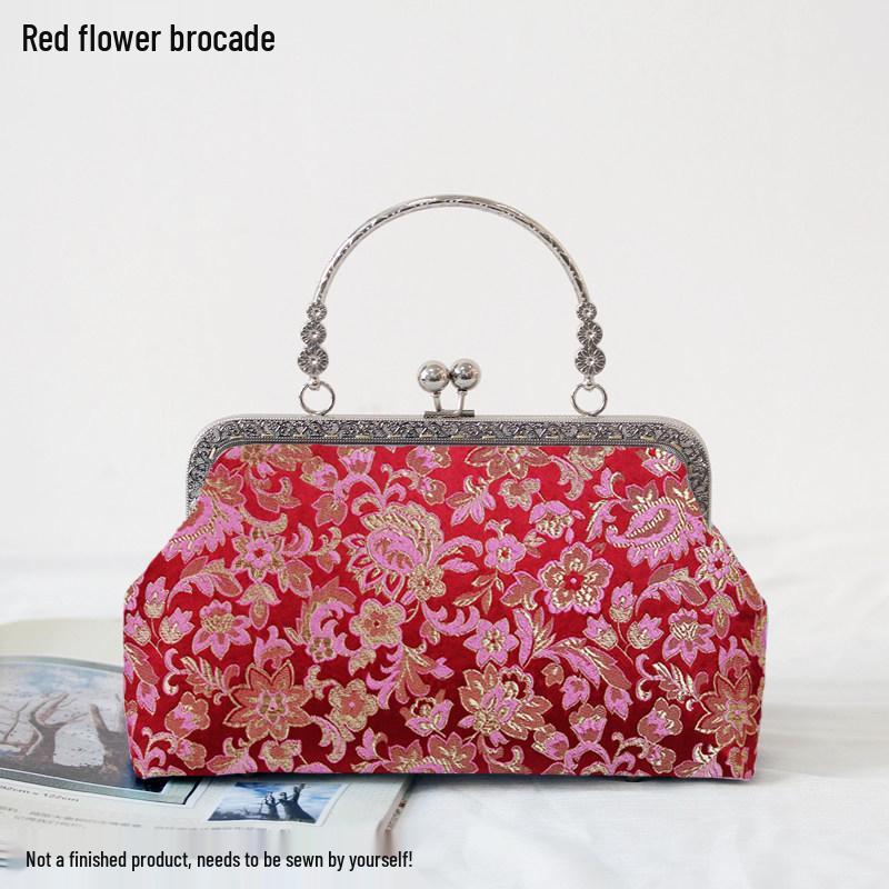 Short Style Handbag Material Kit - Handmade, Multiple Styles, Square Clasp Bag, Includes 20 Needles