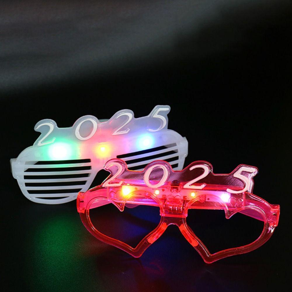 Number Letter 2025 Happy New Year Glow Glasses Light Up New Year Party Glasses Decorations