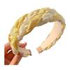 Women Headband Mesh Yarn Lace Twist Texture Hair Hoop Wide-Brimmed Anti-slip Teeth Headband Makeup Hair