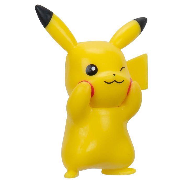 Pokémon - PKW3614 - Lot de 6 Figurines de Combat, avec Pikachu, Pottrott, Milza, Sheinux, Evoli et Machollo, 5 cm chacun