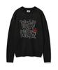 WACKY WILLY Typographic Pullover Sweater Black