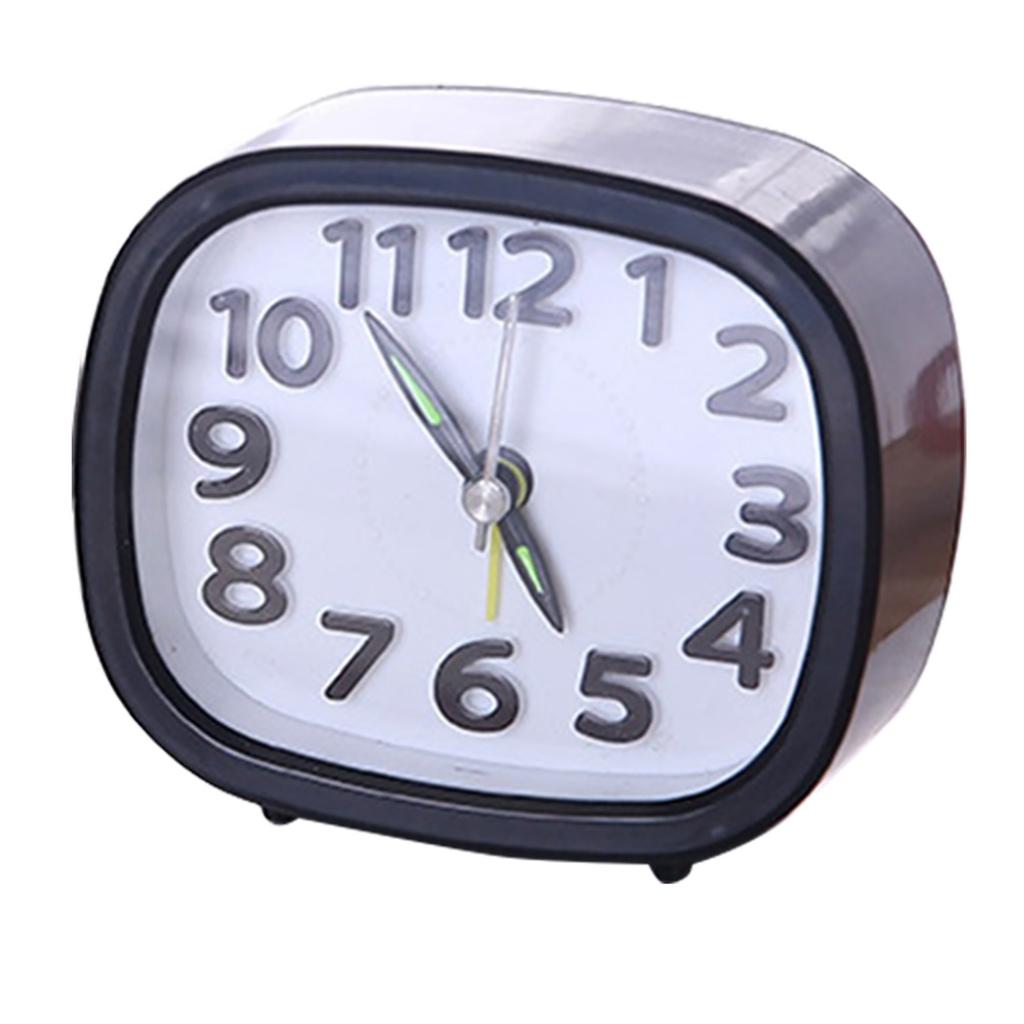 1Pc Mini Simple Alarm Clock Table Silent Desktop Clocks for Home Bedside Decor(Round White)
