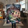 1PC Peacocks and Plants  Print FlAannel Blanket, High quality Comfortable for All Seasons, Home Decor, Warmth and Comfort