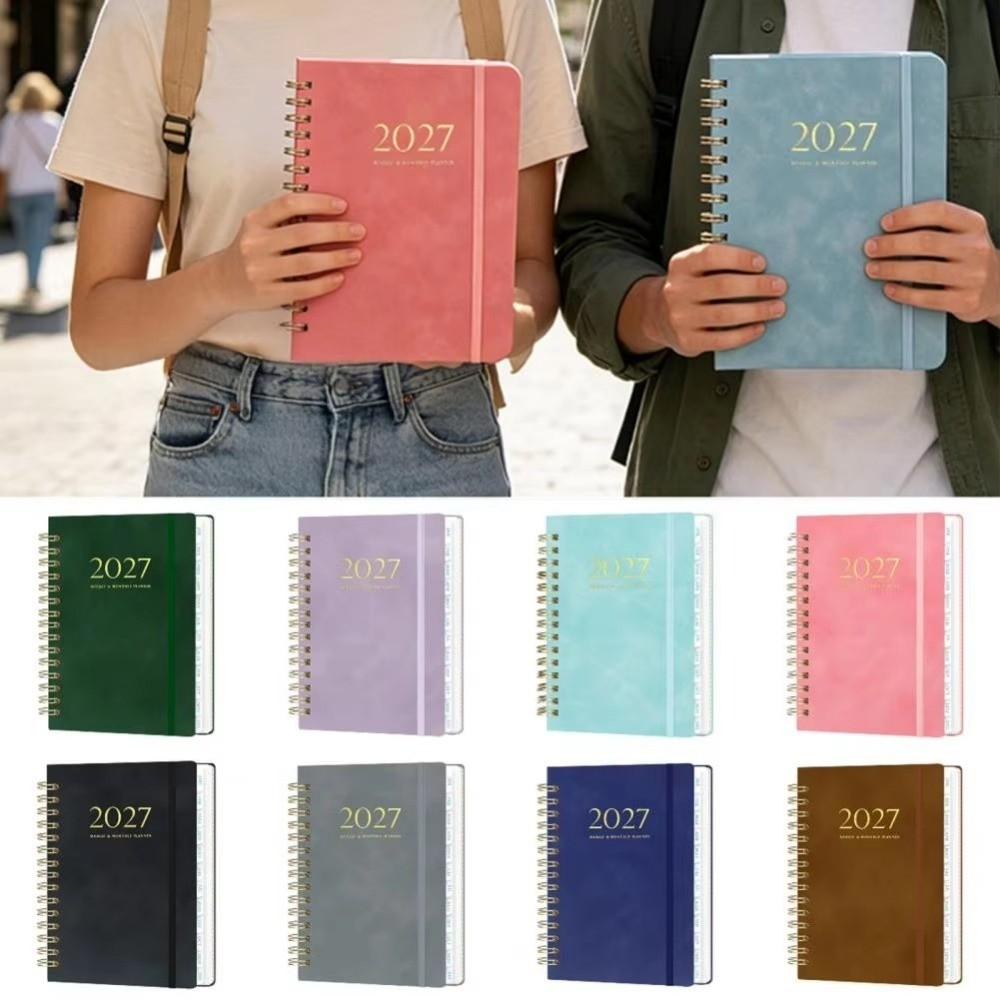 Thick Pages 2027 Weekly Planner Lightweight Spiral Planner 365-day Schedule Notebook  Work