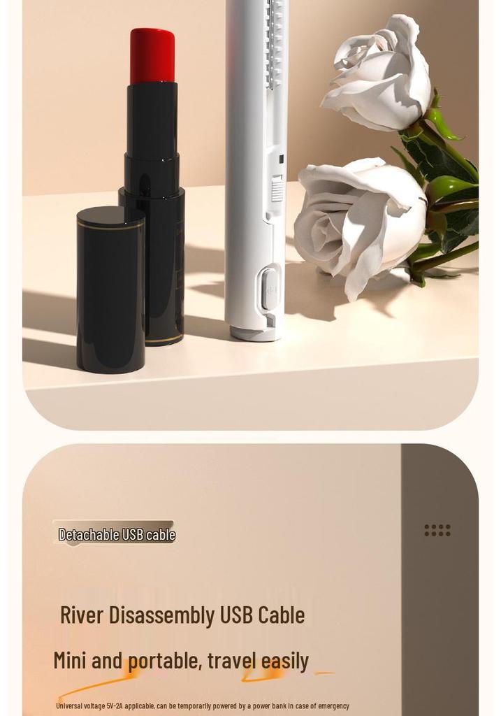 Compact Dual-Use USB Curling and Straightening Iron for Dorms and Travel
