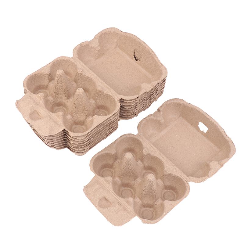 

10Pcs Native Egg Packaging Box Egg Tray Pulp Egg Tray Egg Containers Soil Egg Packaging Box For Family Farm Market Camping 10pcs