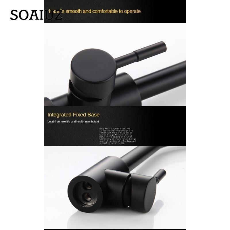 Kitchen Black Faucet Tap 304 Stainless Steel Basin Water Faucet Hot and Cold Washbasin Black Faucet Flexible Sink Faucet