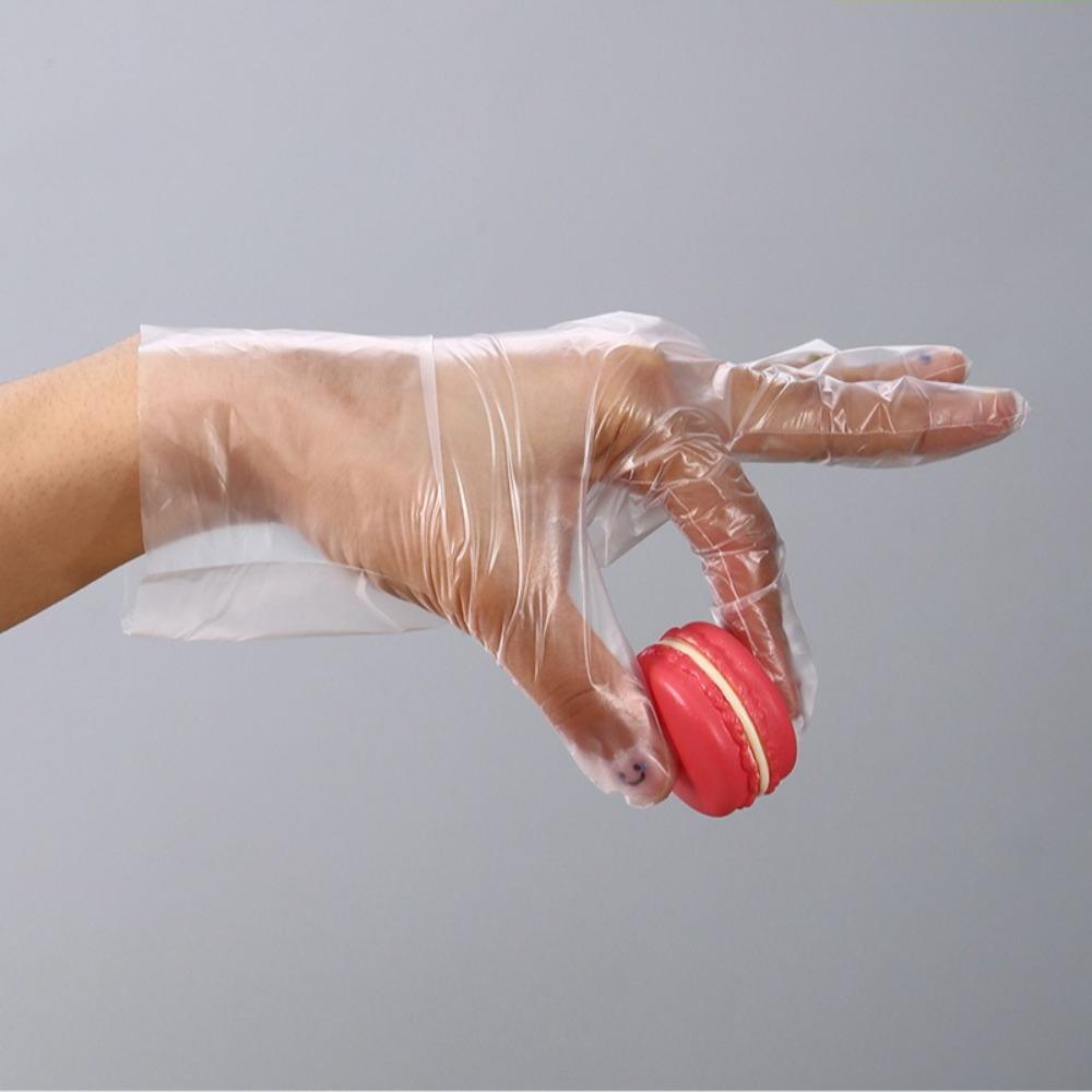 100 PCS Disposable TPE Gloves, Powder Free and Latex Free, Suitable for Kitchen, Bathroom Cleaning