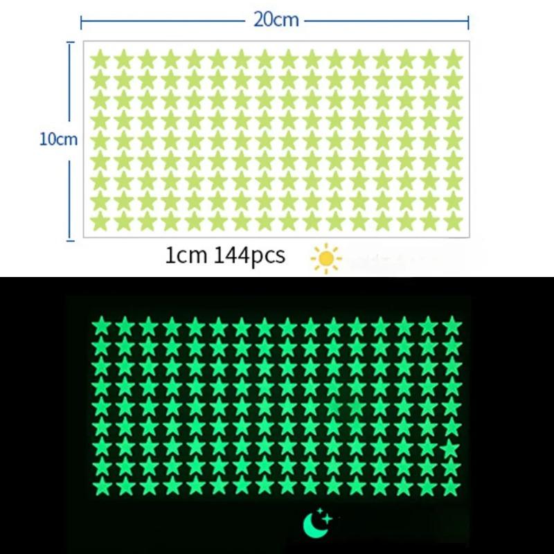 2-pack Luminous Wall Stickers Rooms Dots Stars Ceiling Wall Decals Glowing Stickers Decals Glow In The Dark Home Decor for Kids