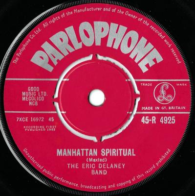 7-Zoll Schallplatte ERIC DELANEY BAND - Manhattan Spiritual 45R4925 PARLOPHONE 1962 UK Jazz Gebraucht