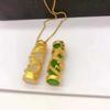Jade Dragon Pillar Pendant for Men's Necklace, Wealth Transfer, Golden Dragon Pendant