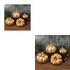 Gold Pumpkin Autumn Decors Decorative Pumpkin for Halloween Thanksgiving Table Centerpieces Mantles Bowl Party Wedding HX6C