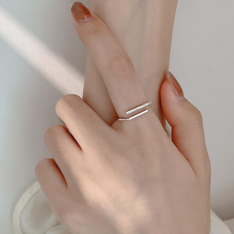 Women's Trendy Geometric Diamond Open Ring - Simple, Cool, and Unique Design