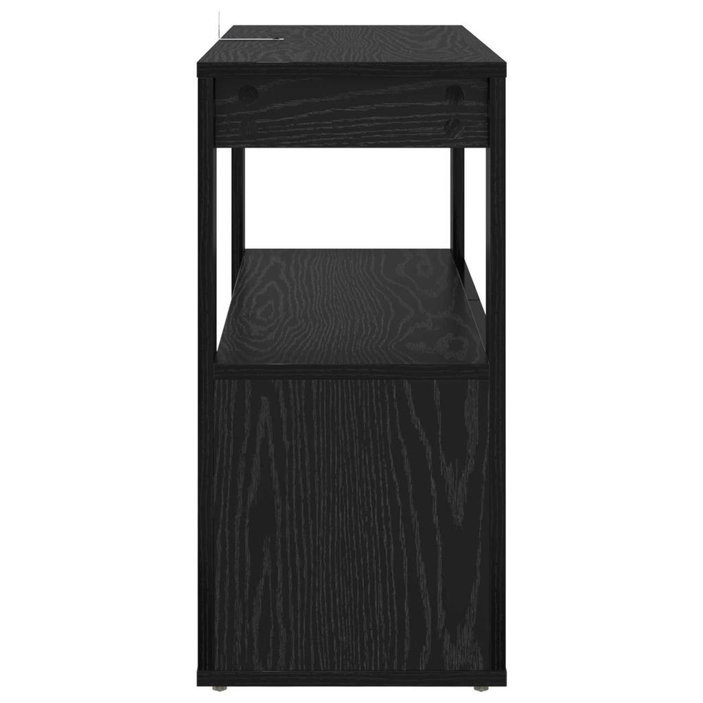 Sideboard Black Oak Effect 80 x 30 x 60 cm Engineered Wood