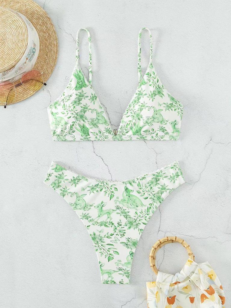 European and American Animal Print Sexy Two-Piece Bikini Set for Women - Trendy Fashion Swimwear