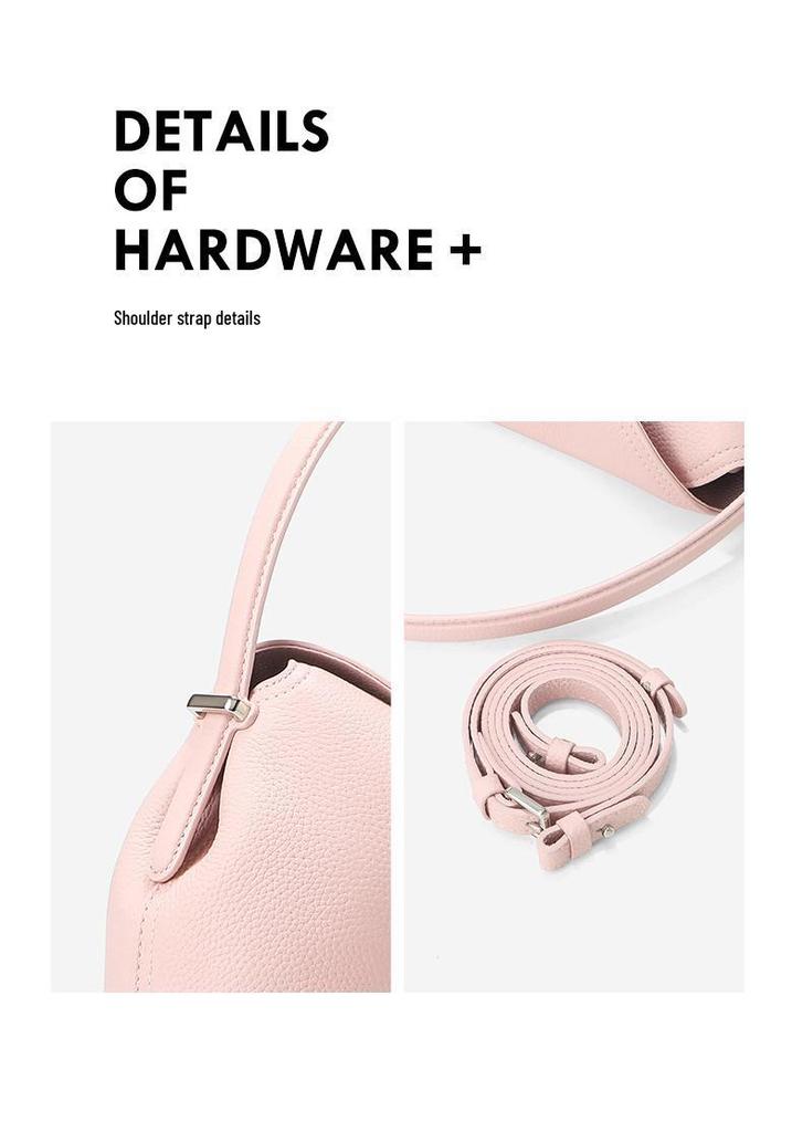 Women's Genuine Leather Crossbody Tote - Fashionable, Large Capacity, Commuting Shoulder Bag.