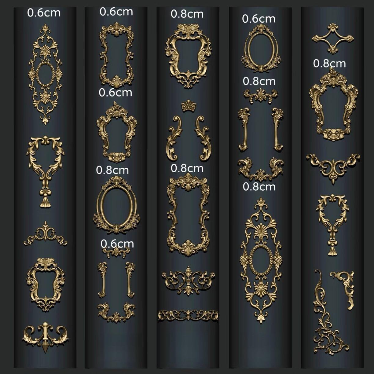 Ретро Силиконовая Форма для Нейл-арта с Цветочной Бордюрой