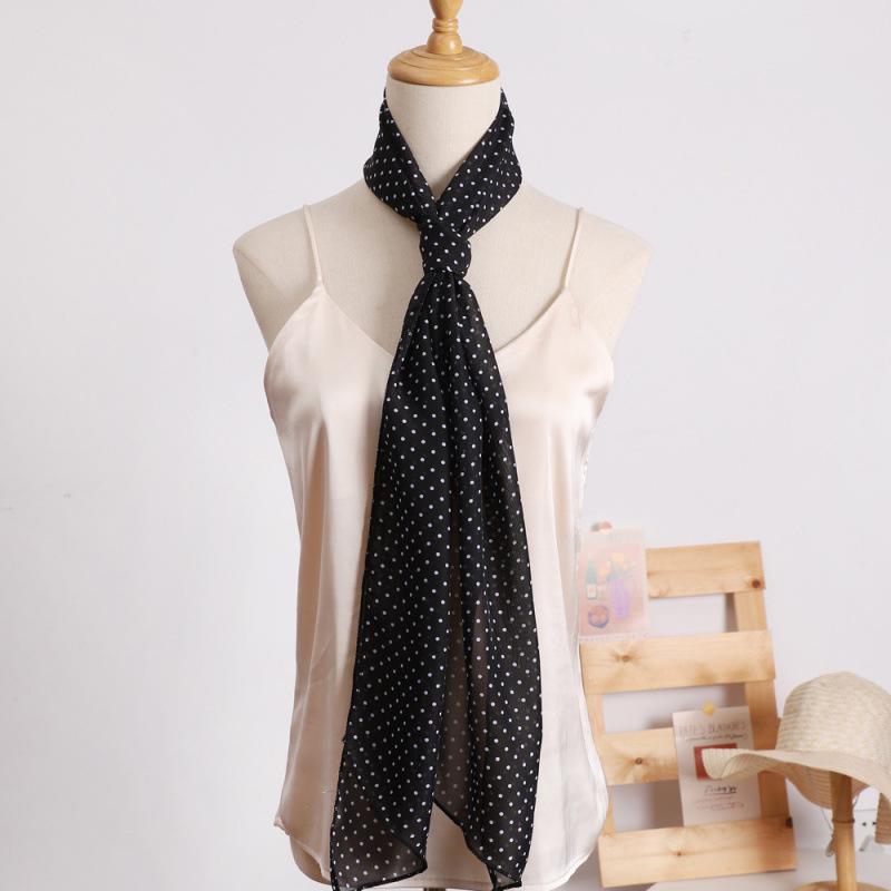Small Long Polka Dot Scarf Printed Loose Streamer for Women  Spring and Autumn Versatile Decorative Scarf Simple Hairband