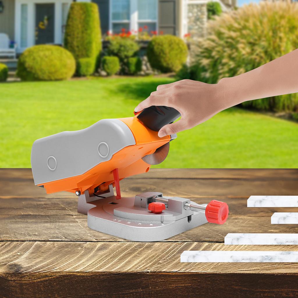Micro Desktop 45°Cutting Machine W/ Limit Switch & Clamping Tool,7800r/min Table Saw for Max.1.2cm/0.47inch Wood, Plastic, Stone