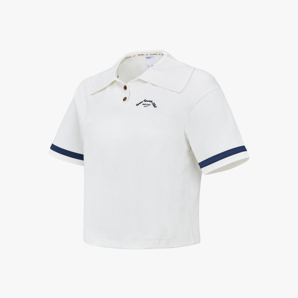 Sorona Collared Short-Sleeve Tee Ivory/100