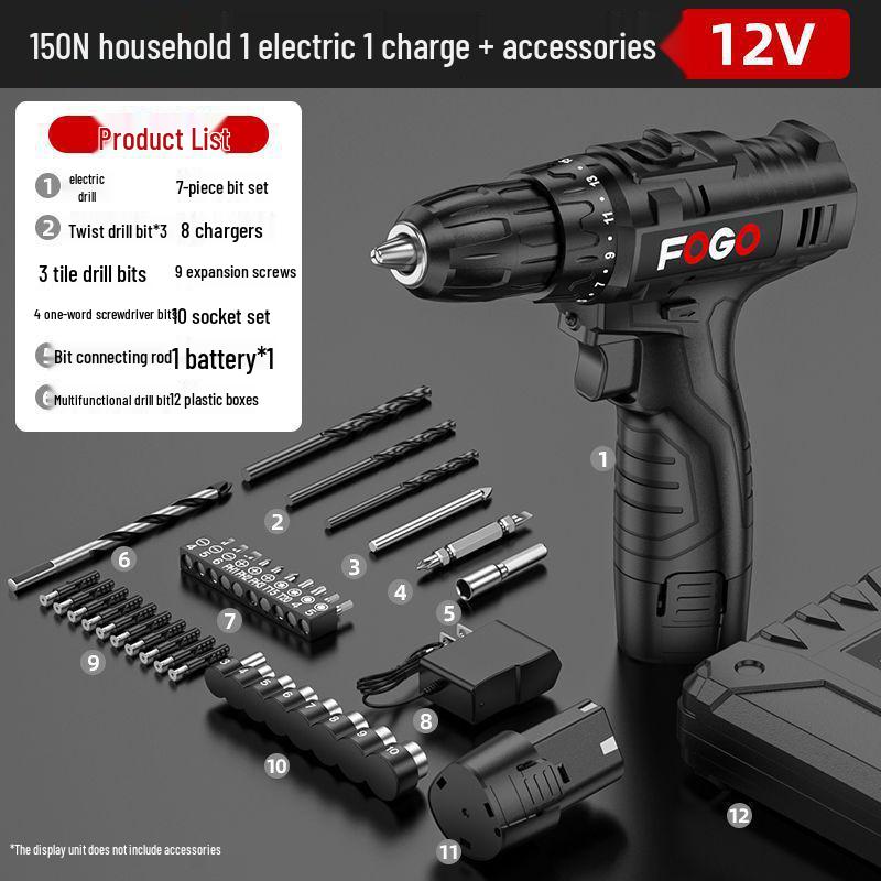 Multifunctional Household Tool Box Set with Electric Drill for Family, Car, and Electrician Repairs