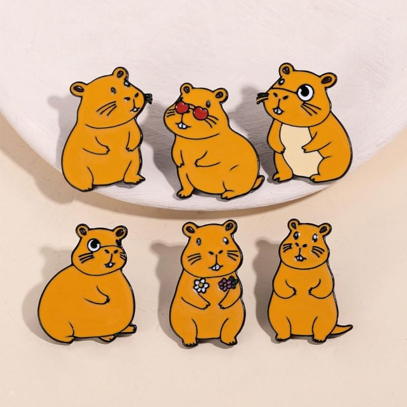 Cute Capybara Metal Badge Pin Trendy Capybara Designs Brooch Pin Badge Jewelry For Expressing Individual Style