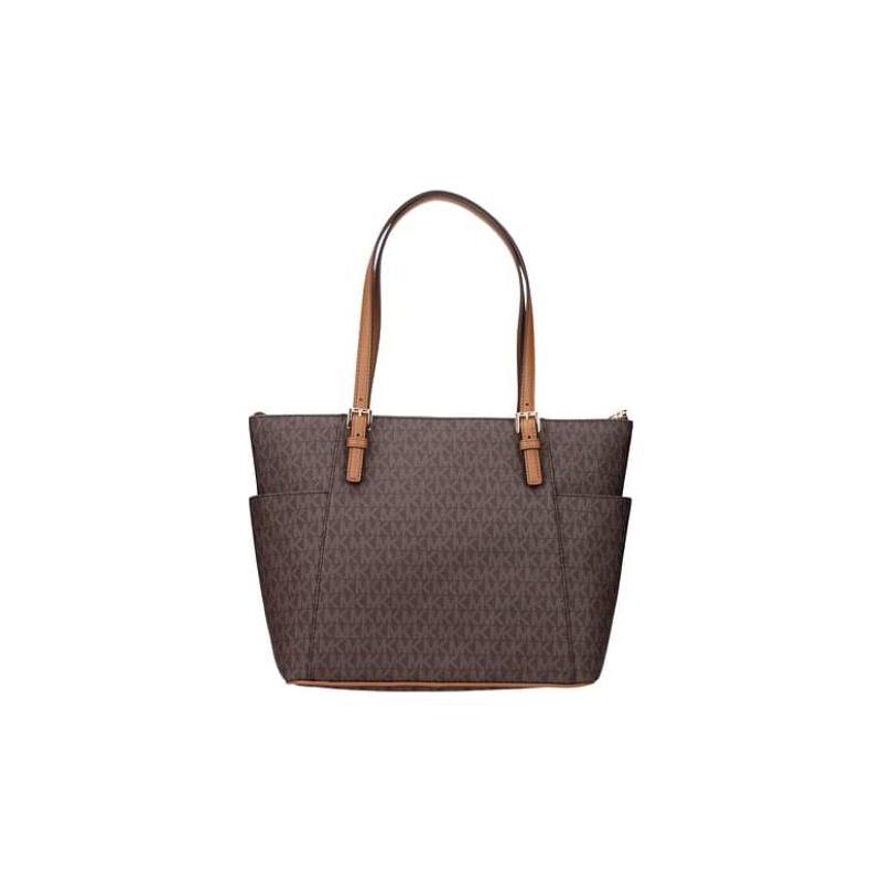 MICHAEL KORS Jet Set Presbyopia printed all over with retro letters LOGO PVC and cowhide leather shoulder strap shoulder handbag regular women's brown