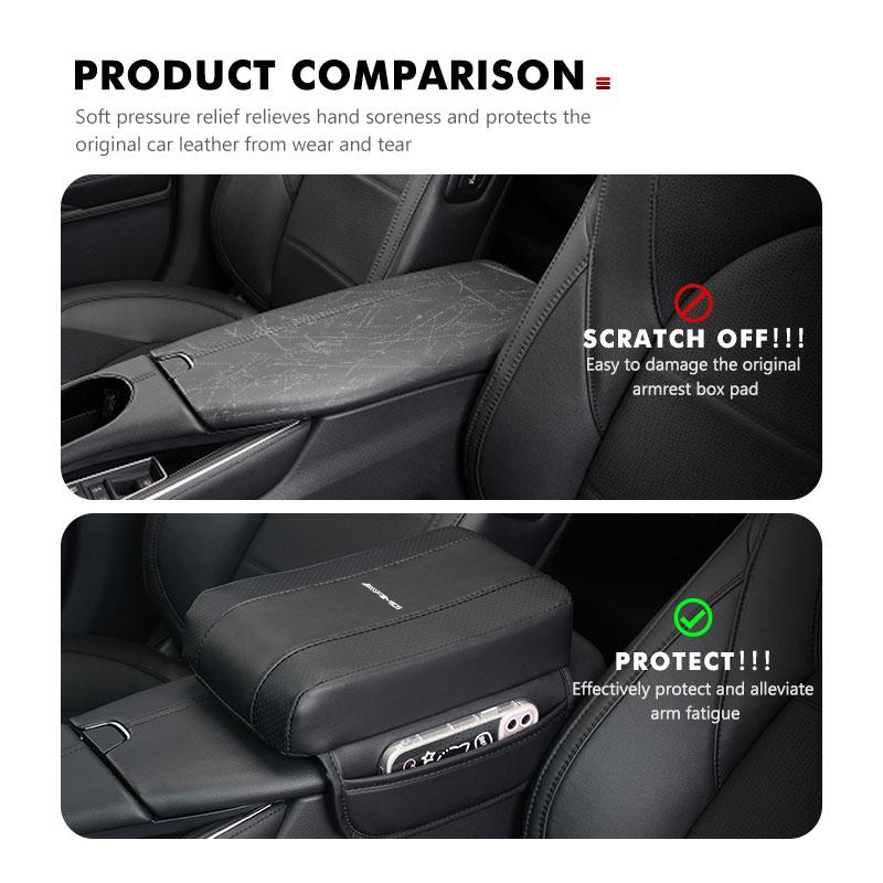 BLZ3 Car Armrest Box Cushion Center Console Elbow Support Storage Box For Mercedes Benz AMG A B C E S G Class A180 CLK CLA GLE GLC