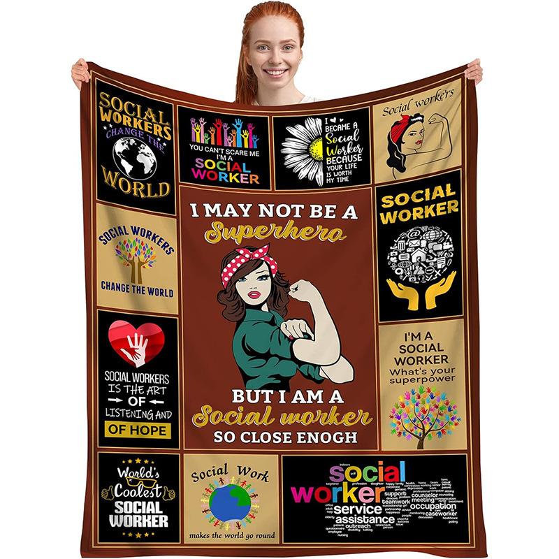 Programmer Graduation Season digitalprinted polyester Bedroom velvet flannel soft sofa cover blanket Fleece soft sofa cover