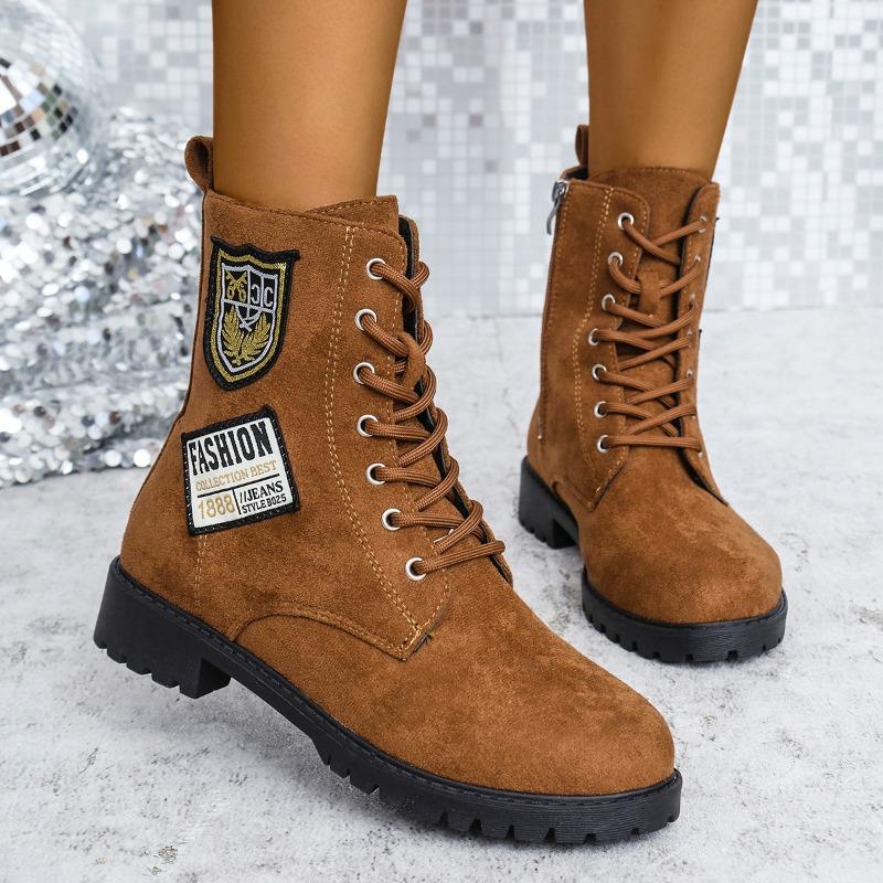 Chelsea Boots Chunky Boots Women Winter Shoes Cow Suede  Ankle Boots Black Female Autumn Fashion Platform Booties