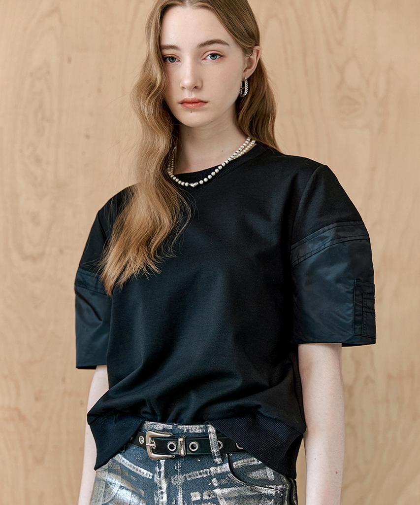 MAXZA Utility Color Block Volume Sleeve Short Sleeve T-Shirt