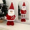 Yousheng Christmas Plush Doll Decoration Stuffed Standing Snowman/Santa Claus/Elk Figurine with Retractable Long Leg for Holiday Winter Home Table