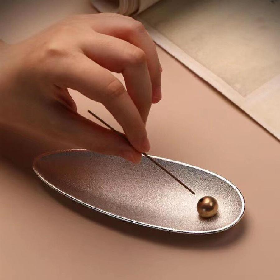 Alloy copper bead incense holder Zen tea ceremony line incense burner household indoor incense utensil 7