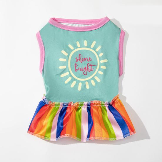 Haustierkleid Schweißabsorbierend Waschbar Schrumpffrei Farbecht Bequem Anzieh-Rundhals Zweibeiner Haustier-Prinzessinnenkleid für Draußen