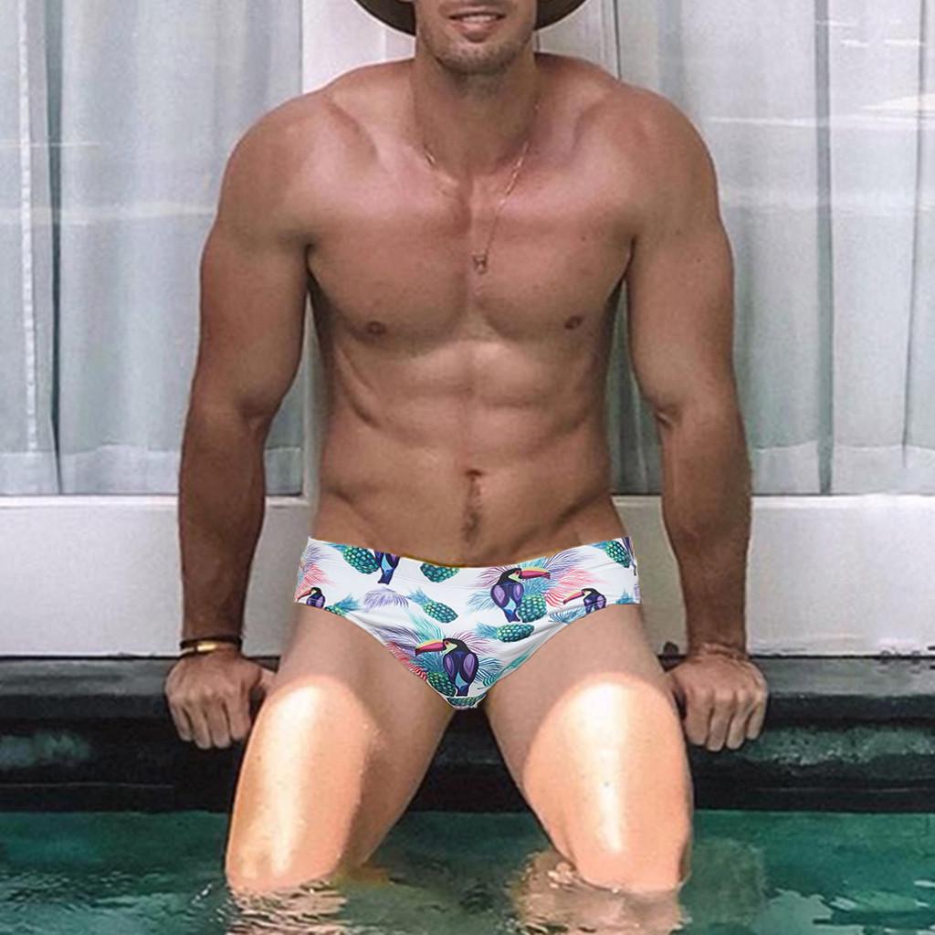 Fashion Men Shorts Swimwear Casual Beach Wear Print Swimming Trunks Beach Pants