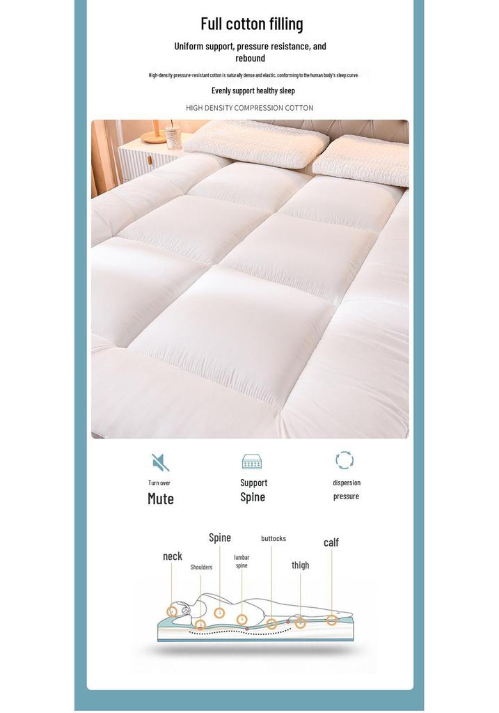 3D Feather Velvet and Lamb Wool Mattress Pad - Plush and Soft for Single or Double Mattresses