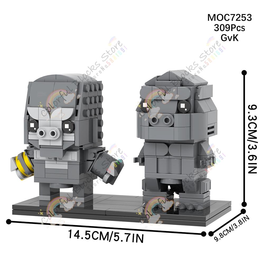Horror Movie Series Creative Building Blocks DIY Squareheads Characters Models MOC Assembled Bricks Toys Surprise Gifts For Kids