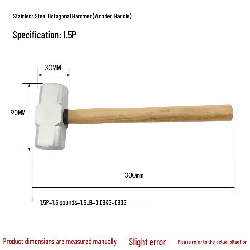 WEDO 304 Stainless Steel Non-Magnetic Octagon Hammer CN plug (adapter included)