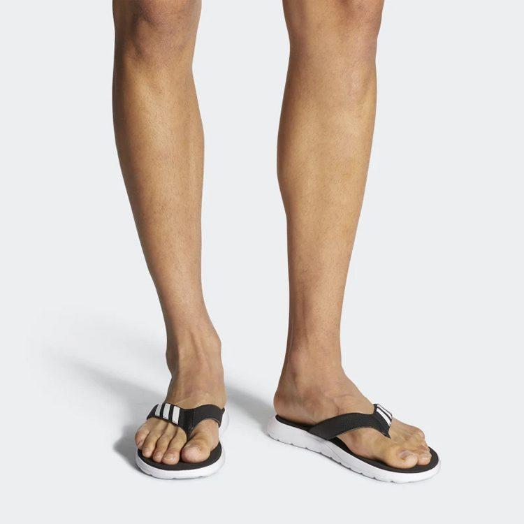 adidas Sandala Confortabilă 'Negru Alb' EG2069