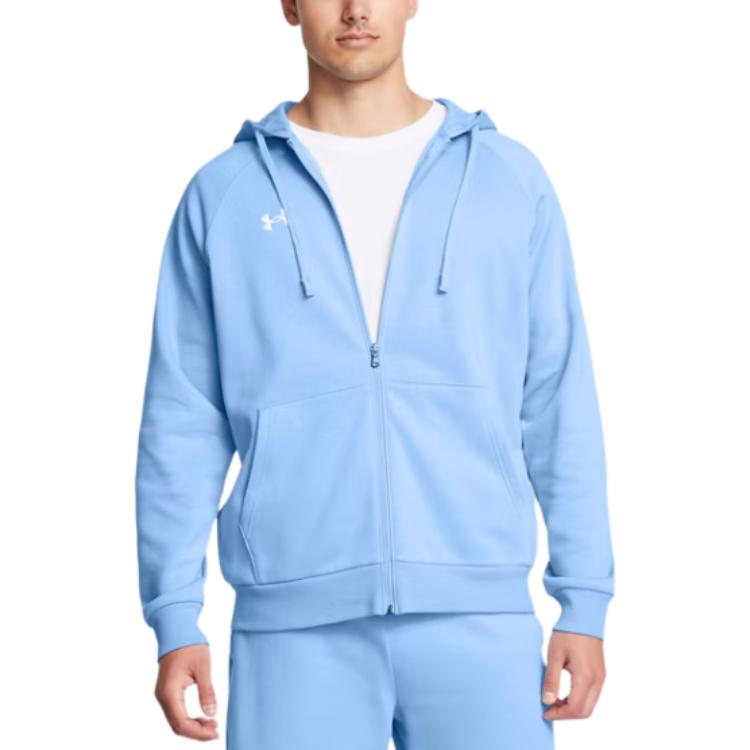 Under Armour Rival Fleece Hooded Comfortable Casual Fleece Lined Long Sleeved Zipper Cardigan Sweatshirt Men's 1379767-465