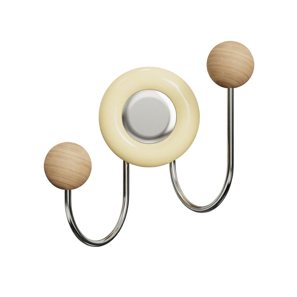 Double Ball Suction Hook No Drilling Required Wall Mounted Hook for Bathroom Kitchen Storage Space Saving Durable Material