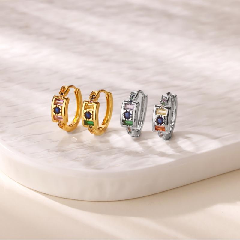 Simple and Fashionable Zircon-inlaid Ear Buckle Earrings Women's Light Luxury Temperament Versatile Earrings New