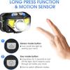 Lanterna frontală LED luminoasă, reîncărcabilă, cu lumină roșie, impermeabilă, cu senzor de mișcare, lampă de cap pentru camping, lumină pentru alergat