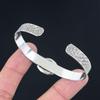 925 Silver Oval Natural Rhodochrosite Heart Chakra Handmade Boho Bangle Jewelry