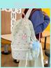 Bestickter Rucksack für Mädchen aus wasserabweisendem Nylonmaterial für Reisen und den Alltag