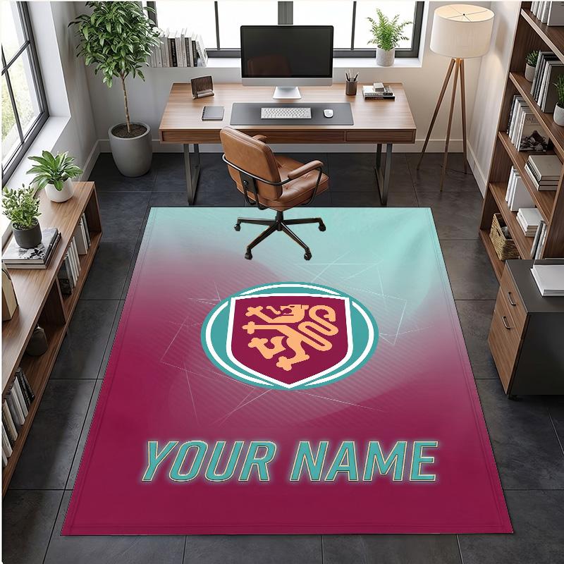 Crystal Velvet Rug Burnley Football Print Custom Name Text Floor Mat Home Decor