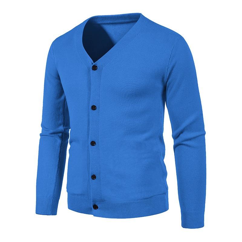 Cardigan Sottile da Uomo Casual a V Scollo a Manica Lunga in Maglia